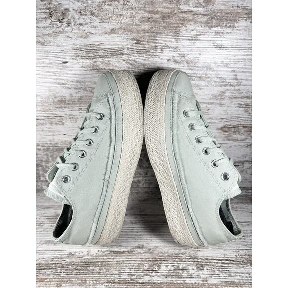 Women's Converse CTAS Espadrille Ox Green Canvas Platform Shoes Sz 9 - Picture 8 of 11